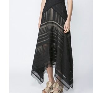 Acler Black Lace Midi Skirt